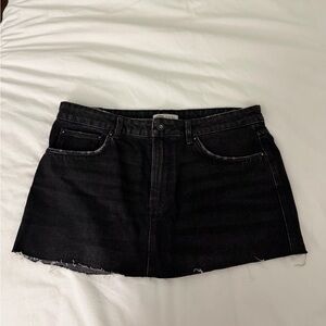 Zara Black Denim Mini Skirt